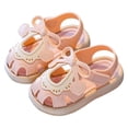 thumbnail image 4 of KPOPLK Toddlers and kids Water Shoes Beach Essentials Girls Open Toe Sandals Lightweight Breathable and Two Adjustable Straps Size 7,Pink, 4 of 6
