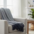 thumbnail image 2 of Patterned Cotton Throw Navy/White 50"X60", 2 of 3