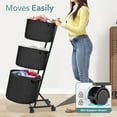 thumbnail image 6 of YOUPINS 3-Tier Laundry Hamper Sorter,Laundry Storage Organizer with Wheels Removable Rolling Laundry Baskets for Home,Bathroom,Dorm,Laundry Room,Black, 6 of 7