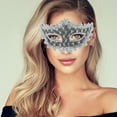 thumbnail image 5 of Unique Bargains 1 Pc Pointed Head Dragon-Design Half Face Party Mask for Masquerade Party Black Silver Tone, 5 of 5