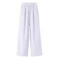 thumbnail image 4 of Ceisia Men's All-Season Solid Color Wide Gift Leg Pants Ice Silk Drape Fabric Elastic Waist Drawstring Pockets for Outdoor Casua l Daily, 4 of 8