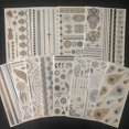 thumbnail image 4 of 12 Sheets Metallic Temporary Tattoos, 150+ Shimmer Designs Black Silver Gold Temporary Tattoo Jewellery Tattoos Flash, 4 of 5