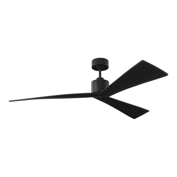 3 Blade Ceiling Fan in Modern Style 60 inches Wide By 12.5 inches High-Matte Black Finish Bailey Street Home 96-Bel-3087732
