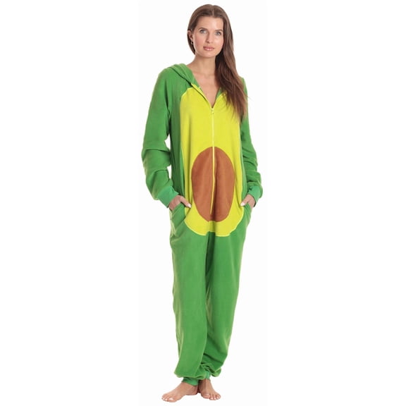 Just Love Comfortable and Cute Adult Animal Bodysuit Pajamas - Perfect for Lounging and Sleepwear. (Avocado, X-Small)