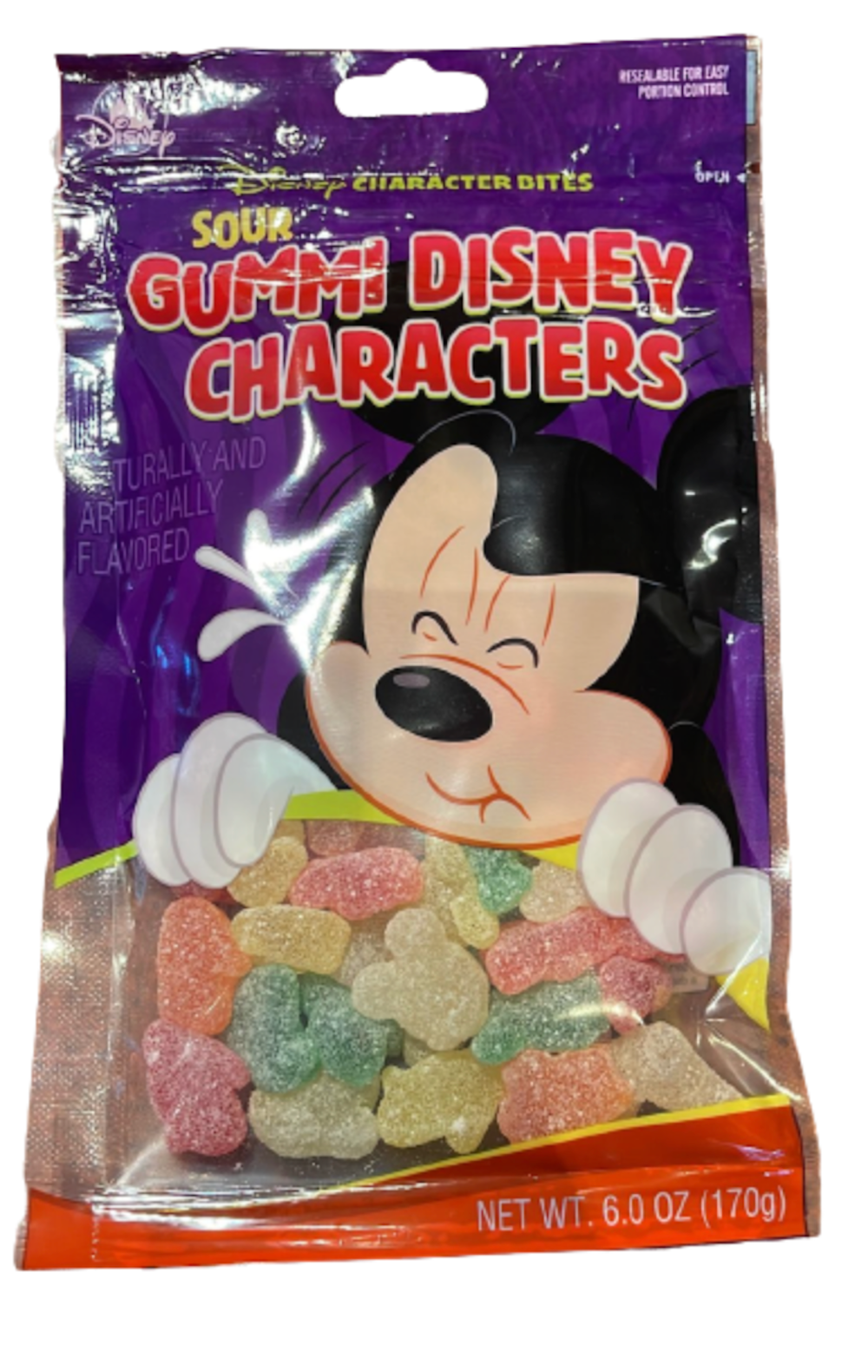 Disney Parks Character Bites Stitch Sour Mini Belts Candy 6oz Bag