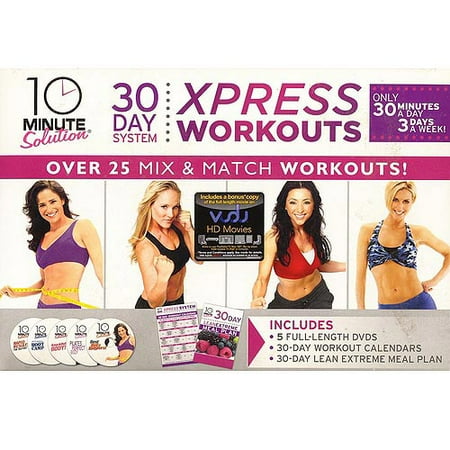 xpress workouts 10 minute 30 day solution system 5 dvds walmart com