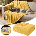 thumbnail image 1 of Outdor Blanket Yellow For Soft Polyester Blanket With Knit Pattern Blanket For Couch Bed Crate Machine Washable 70x100cm, 1 of 4