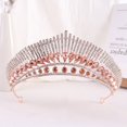 thumbnail image 1 of Nvzi Tiara de boda para novia, diadema de princesa, corona de novia, joyería para el cabello con diamantes de imitación de cristal,graduación, boda, fiesta de disfraces (rosa), 1 of 4