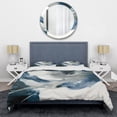 thumbnail image 3 of Designart "Honolulu Blue Sensation X" Abstract Liquid Ink Bedding Covert Set - Modern Blue Abstract Bed Set With 2 Shams, 3 of 6