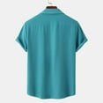 thumbnail image 4 of EQWLJWE Fishing Shirts for Mens Vintage Bowling Short Sleeve Shirts Solid Color Button Down Casual Shirt Fun Mardi Gras Tops for Office, 4 of 5