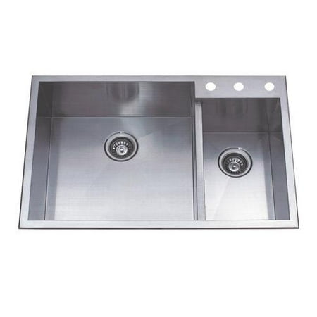 ... Brass Uptowne 33 x 22 Self-Rimming 70/30 Double Bowl ...