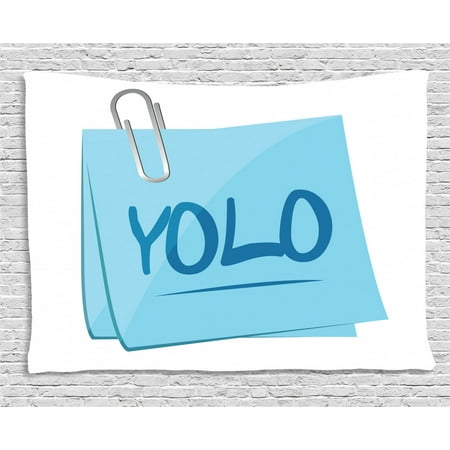 Yolo Tapestry Abbreviation Of Popular Contemporary Slogan On A Memo Post With A Clip Wall Hanging For Bedroom Living Room Dorm Decor 60w X 40l
