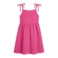 thumbnail image 6 of BRGZLK Little Girls Dress Toddler Summer Fashion Cute Solid Color Casual Ruffle Halter Sleeveless Bowknot Sundress with Pocket for Birthday Party Hot Pink 9-10 Years, 6 of 8