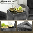 thumbnail image 4 of Topcobe 5 Piece Patio Rattan Furniture with 2 Ottomans and Tempered Glass Coffee Table, Outdoor Patio Furniture for Garden Backyard Pool Deck-Black, 4 of 9