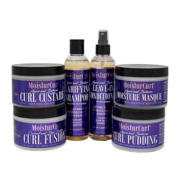 MoisturCurl - Curl Bundle – Defines, Detangles, Hydrates, Softens, Tames Frizz, Adds Shine and Protects | Vegan and Cruelty Free