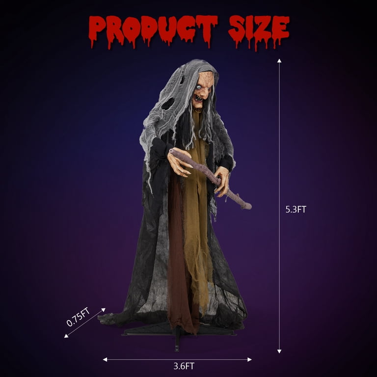 Zimtown 5.3FT Halloween Animatronic Witch The Sound Activated