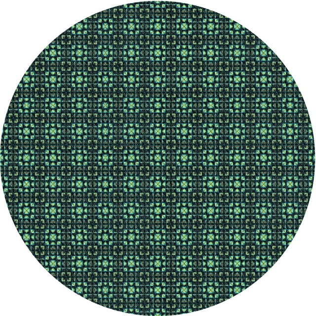 Ahgly Company Machine Washable Indoor Round Transitional Dark SlateGray or Dark SlateGrey Green Area Rugs, 6' Round