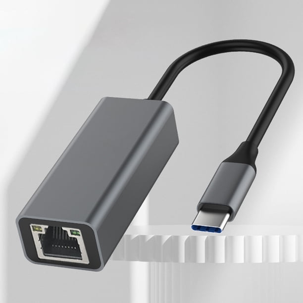 Adaptador de red LAN Gigabit Ethernet tipo C a RJ45 Adaptador LAN con cable USB tipo C