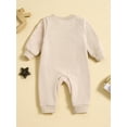 thumbnail image 3 of Bagilaanoe Newborn Baby Girl Boys Jumpsuit Letters Embroidery Long Sleeve Bodysuit 3M 6M 9M 12M Infant One Piece Romper, 3 of 9