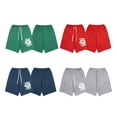 thumbnail image 5 of Pantalones cortos de mezclilla con estampado de lágrimas Kapok, pantalones cortos de verano con el mismo estilo para hombres y mujeres, envío directoGris, 5 of 5