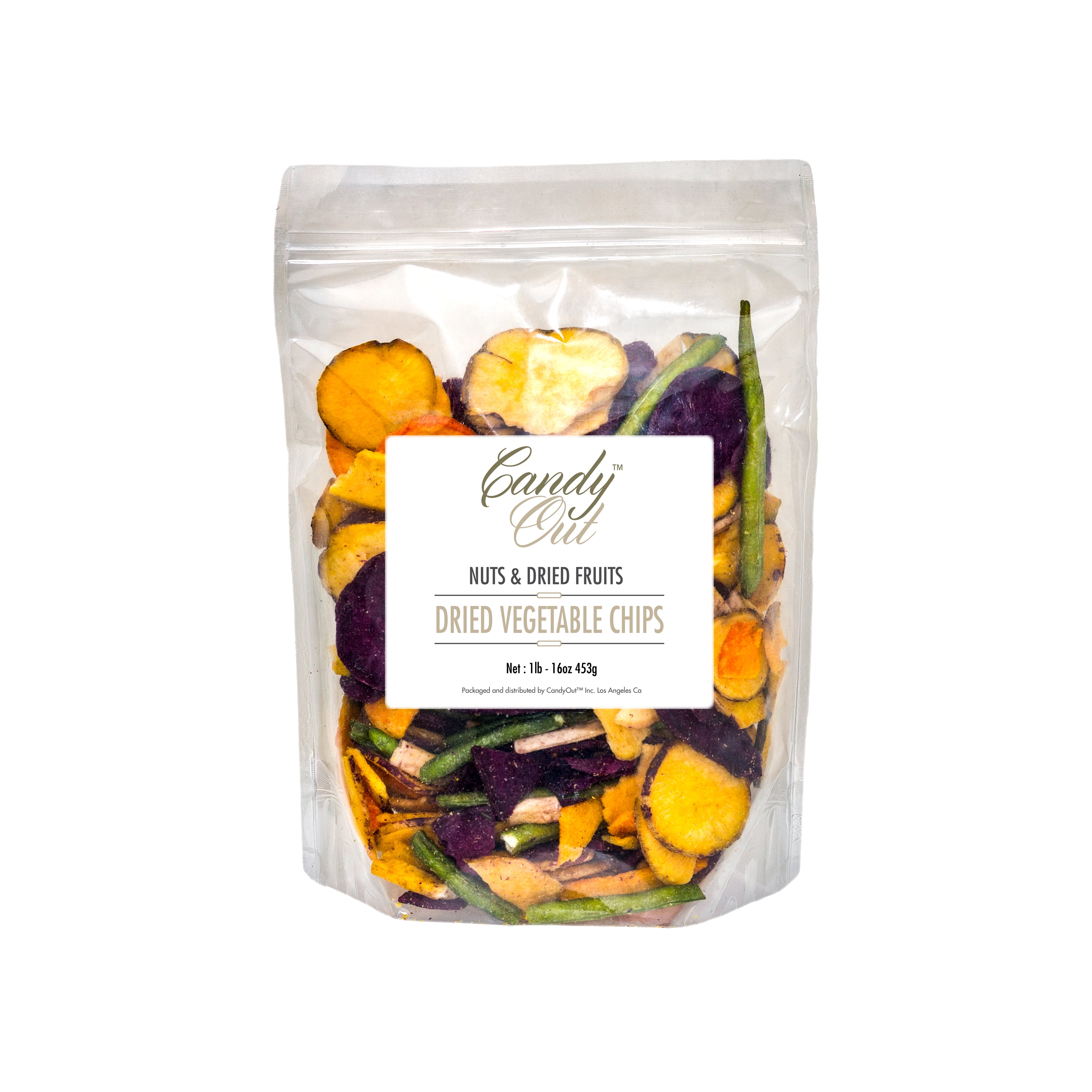 CandyOut Vegetable Chips 1 Pound Salted Dried Vegetables in Sealed