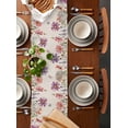 thumbnail image 2 of Pink Purple Flowers Table Runner Cotton Linen 90 Inch Holiday Dresser Scarves, Retro Botanical Floral Butterfly Tablerunner for Kitchen Coffee Dining Bedroom Living Room Dinner Scarf Décor 13''x90'', 2 of 9