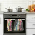 thumbnail image 4 of Yayeee 100% Cotton Hand Towels for Bathroom 16" x 28" Soft Absorbent Kitchen Towel, Colorful Black, 4 of 7