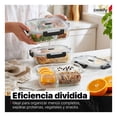 thumbnail image 2 of Set 5 Contenedores De Vidrio con Divisiones Recipientes Herméticos Cookify | Tapas Con Válvula | Aptos Para Horno Y Congelador | Sin Bpa, 2 of 7