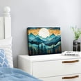 thumbnail image 4 of JRXY Blue Forest Canvas Wall Art Nature Landscape Pictures Abstract Pinewood Painting Prints Nordic Style Artwork Large Wall Decorations for Living Room Bedroom Home Office  16x12inch, 4 of 6