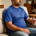 thumbnail image 4 of Men's Big and Tall Shirts 3xlt Men's Big and Tall Active T-Shirt – Moisture Wicking Dry Fit Workout Shirt – Short Sleeve Longer Length Activewear Dark Blue 2XL, 4 of 4