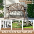 thumbnail image 5 of Ktaxon Outdoor Patio Park Garden Bench Courtyard Leisure Rose Cast Aluminum, Outdoor Loveset, Bronze, 5 of 9