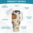 thumbnail image 2 of Yayeee 30oz Stainless Steel Tumbler with Straw and Handle Double-Wall Insulated Travel Water Bottle, Fall Pumpkin Pattern, 2 of 8
