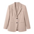 thumbnail image 2 of Daiosportswear Blazers for Women Business Casual Button Down Suit Solid Long Sleeve Jackets Khaki, 2 of 5