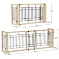 thumbnail image 3 of Vivifying Pet Gate for Dogs Wood Freestanding Pet Gate, 38"-71" Length Adjustable Dog Gate, Safety Dog Fence for Stairs Doorways, Natural, 3 of 8