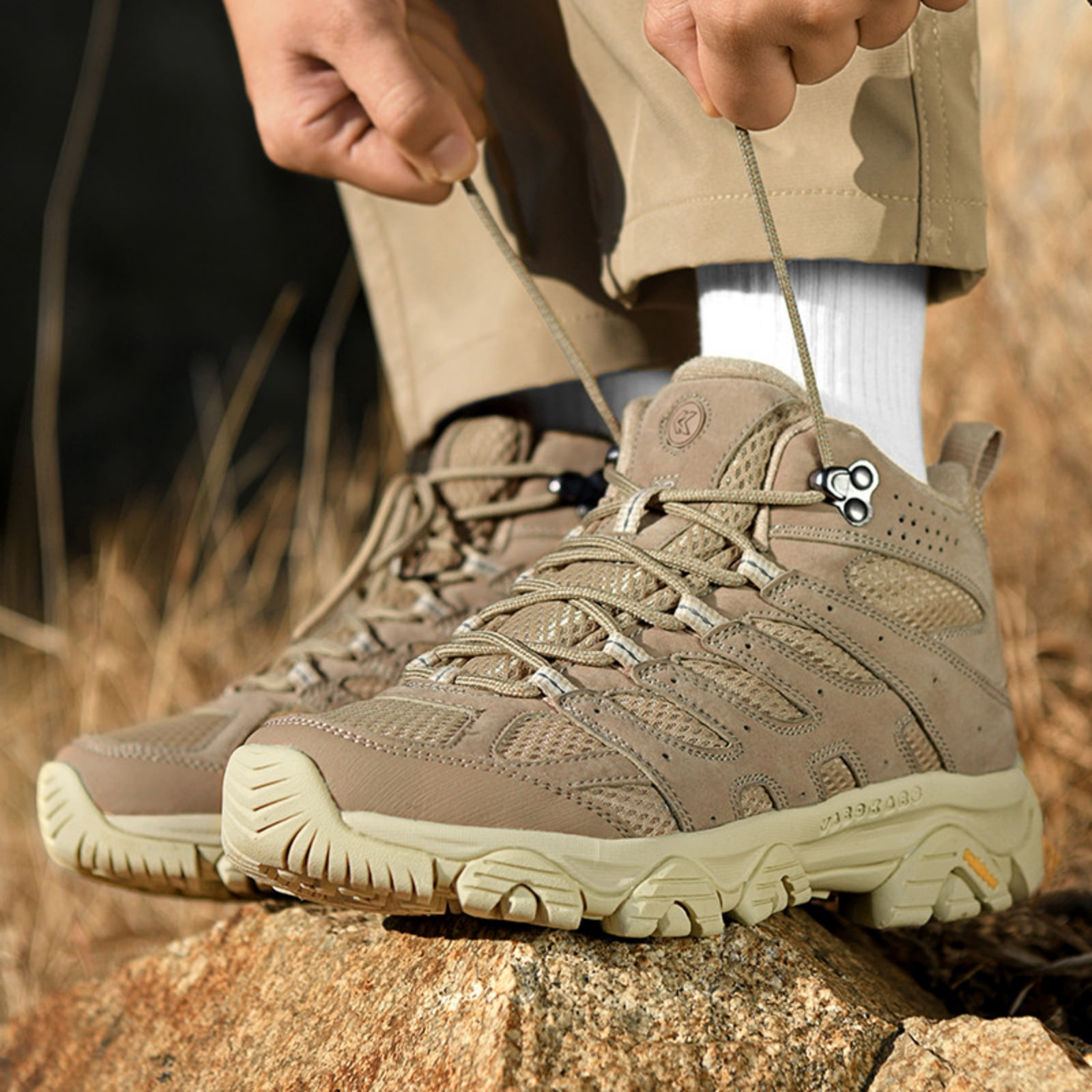 LASUDRAA Mens and Womens Ankle-High Hiking Boots Lightweight Outdoor Shoes for Trekking Trails Walking Couples Sneakers