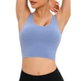 thumbnail image 3 of LELINTA Women Padded Sports Bra Fitness Workout Running Shirts Yoga Tank Round Neck Sleeveless Top, 3 of 7