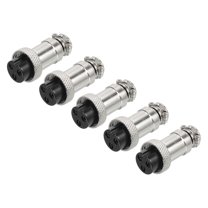 Uxcell Aviation Connector GX16 3 Pins 16mm Silver Female Wire Panel Docking Connector 5 Pack