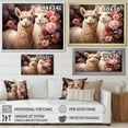 thumbnail image 4 of Designart "Floral Portrait of Fluffy Alpacas" Animals Framed Wall Art - Traditional White Alpaca Living Room Framed Canvas Art, 4 of 6