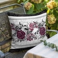 thumbnail image 2 of Halloween Pillow Covers 18x18 Inch, Black Horror Skull Roses Spi-der Web Vintage Linen Pillowcase with Invisible Zipper, Decorative Throw Pillow Covers Cushion Case for Couch Sofa Bed Living Room, 2 of 9