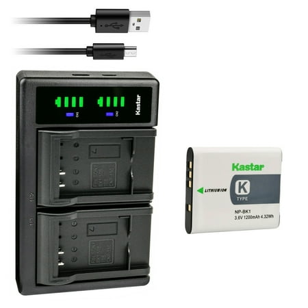 Kastar 1-Pack Battery and LTD2 USB Charger Replacement for Sony NP-BK1 NP-FK1 Battery BC-CSK Charger Sony Cyber-shot DSC-W180 Cyber-shot DSC-W190 Cyber-shot DSC-W370 Cyber-shot DSC-S980 Cameras