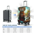 thumbnail image 3 of Cauagu Riverside Meditating Cat Print Travel Luggage Cover,Travel Dust-proof Suitcase Cover Softside Suitcase Protector for 18-32inch,Not Included Suitcase, 3 of 8