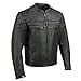 thumbnail image 3 of EVENT LEATHER Men's Black Sporty Scooter Crossover Motorcycle Riding Leather Jacket EL1408-2X-Large, 3 of 4