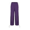 thumbnail image 6 of Nmnitkp Cargo Pants Women Y2K Baggy Comfortable and Breathable Cargo Pants Parachute Pants Trendy Stretchy High Waist Wide Leg Trousers Women's Pants with Pockets, 6 of 9