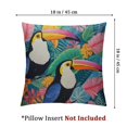 thumbnail image 4 of Acheng Pillow Covers Playful Toucans Tropical Foliage Decorative Pillowcase Square Cushion Cover Tropical Bird Toucan Throw Pillows for Couch Bed Sofa 12x12in, 4 of 7