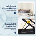 thumbnail image 6 of Allewie Full Size Lift Up Storage Bed Frame, Hydraulic Support System, Upholstered Platform Bed Frame, Vertical Channel Tufted Headboard with Wingback, Cream White, 6 of 9