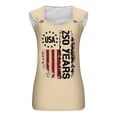 thumbnail image 4 of IDOCLOTHES 250th Anniversary USA Shirt Women Tank Tops American Flag 250 Years Patriotic Freedom Red White and Blue Outfits Beige, XXL, 4 of 6