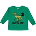 thumbnail image 3 of Inktastic 3rd Birthday Dinosaur Skateboarding Boys Long Sleeve Toddler T-Shirt, 3 of 5