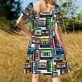 thumbnail image 3 of Cassette Vinyl Record Sleeveless Dress evening dress summer dress daily, 3 of 6