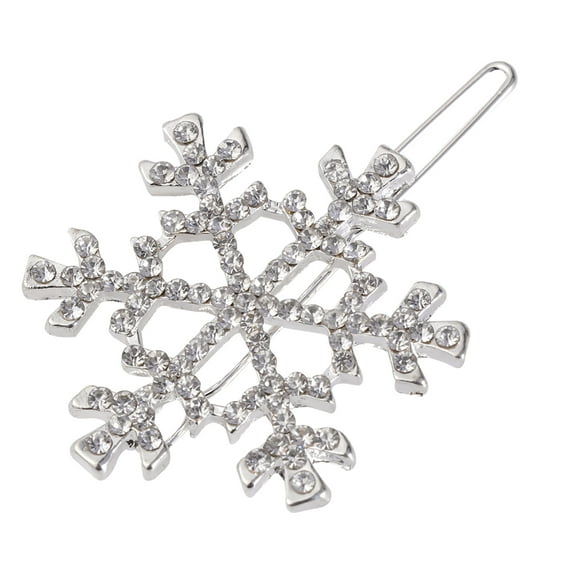 GAXIRE Holiday Snowflake Hair Accessories Rhinestone Hair Clips for Kids Girls Everyday Use 6 Pieces