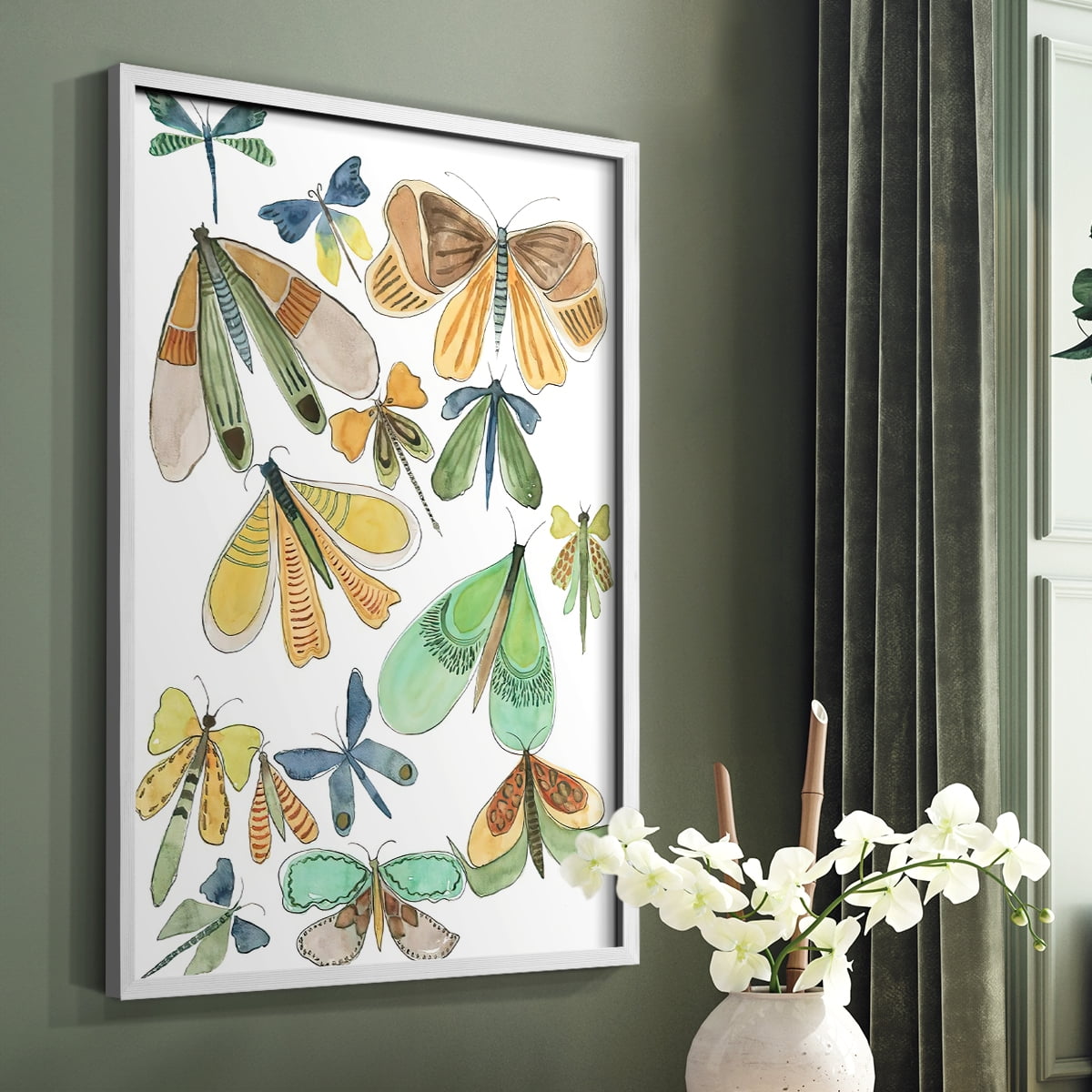 Wings Galore II Framed Print - Solid Wood in Single Picture Frame Solid Wood 2 Framed Print